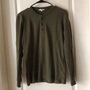 Olive Green Waffleknit uniqlo Henley US S, Japan M